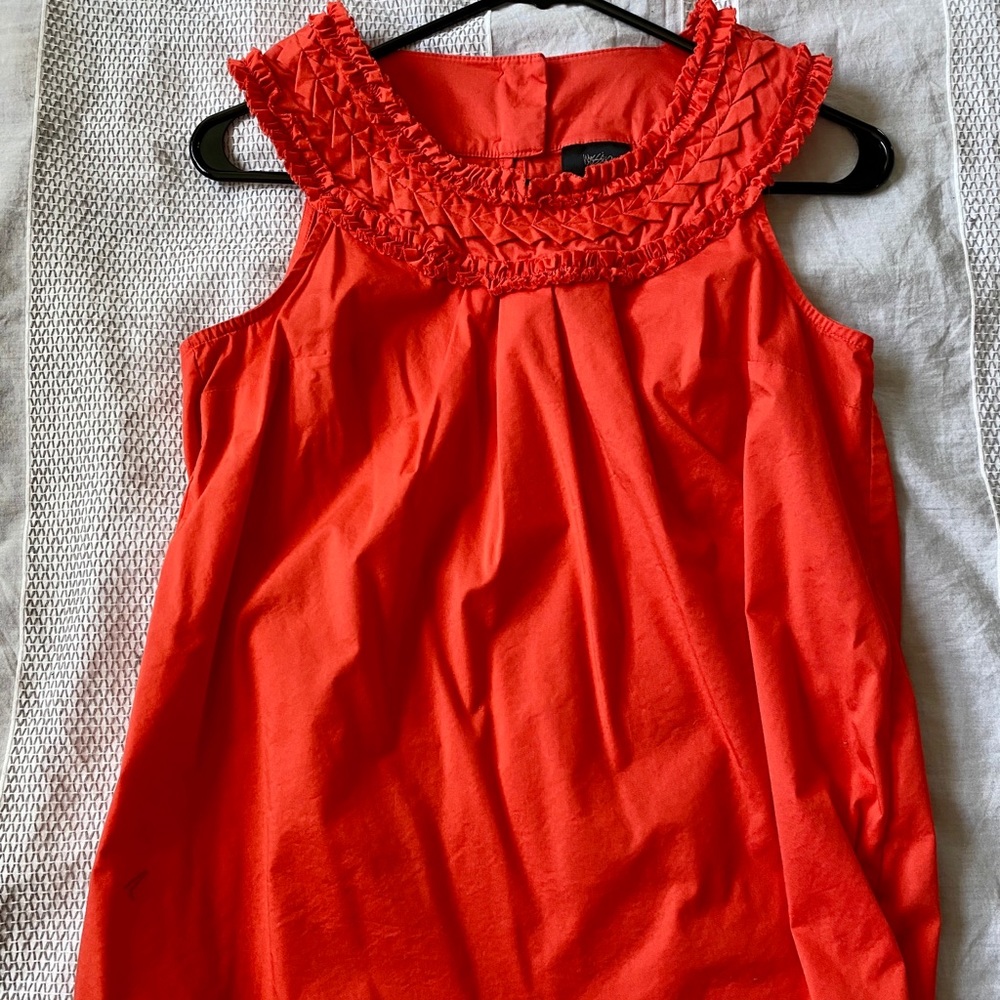 Red High Neck Blouse